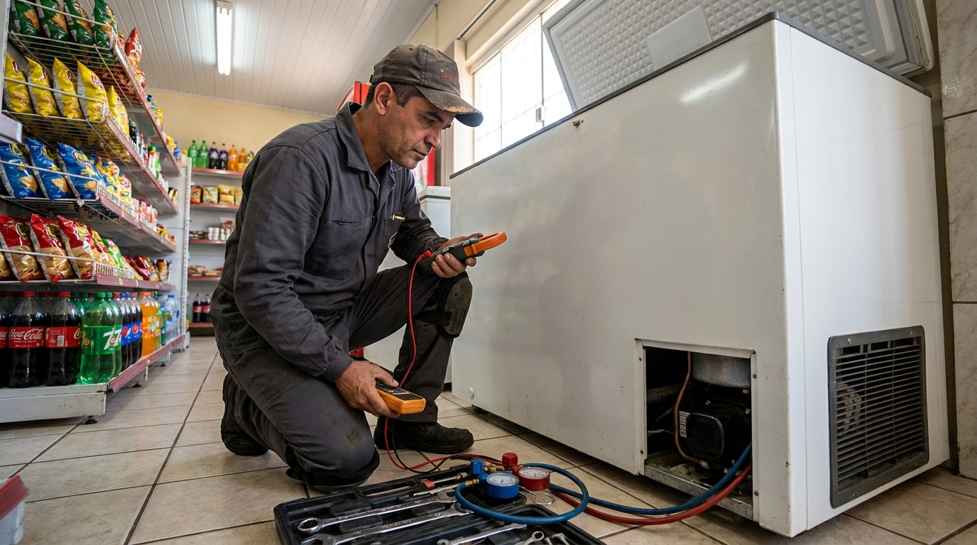 Reparo na placa eletrônica do freezer no Conjunto Eldorado, Anápolis‑GO